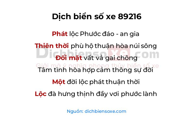 Dịch thơ biển số 89216