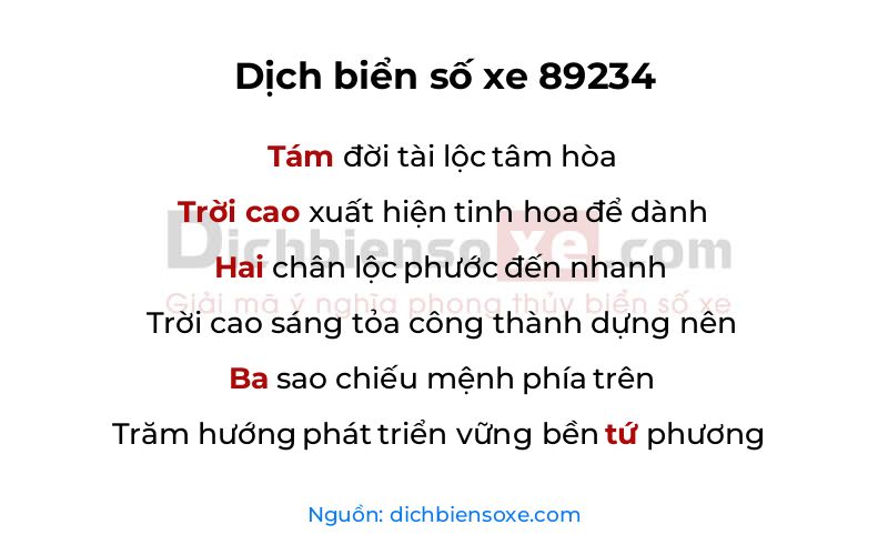 Dịch thơ biển số 89234