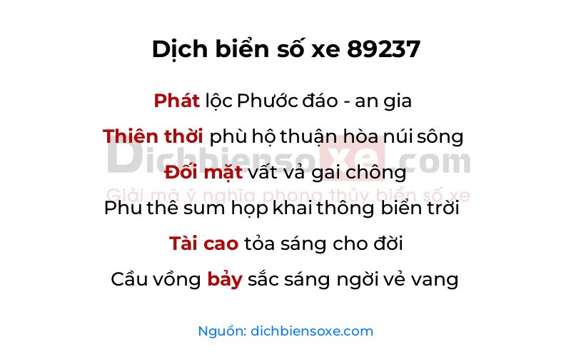 Dịch thơ biển số 89237