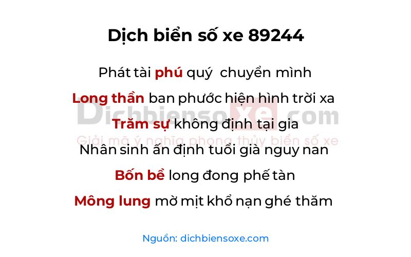 Dịch thơ biển số 89244