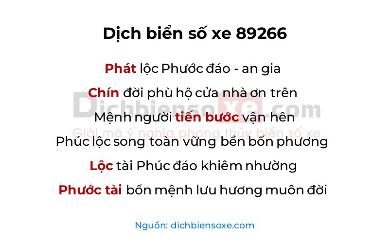 Dịch thơ biển số 89266