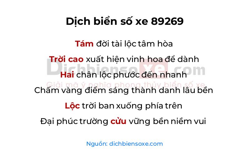 Dịch thơ biển số 89269