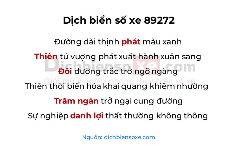 Dịch thơ biển số 89272