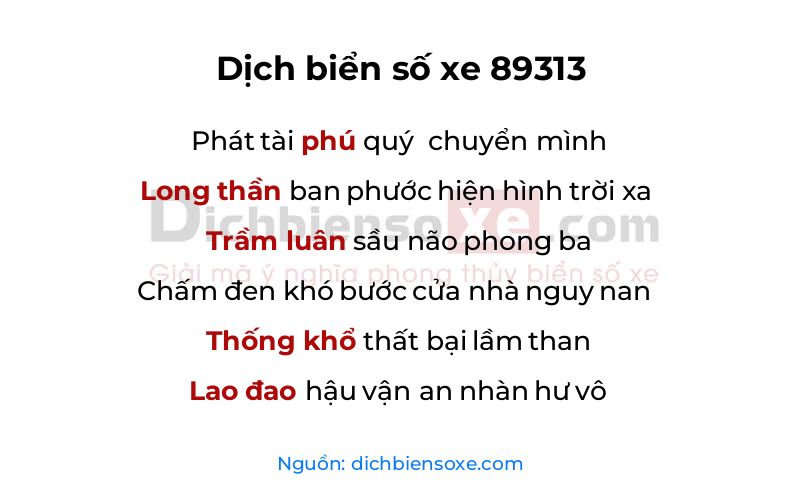 Dịch thơ biển số 89313