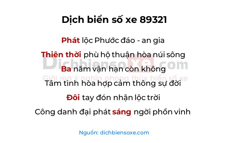 Dịch thơ biển số 89321