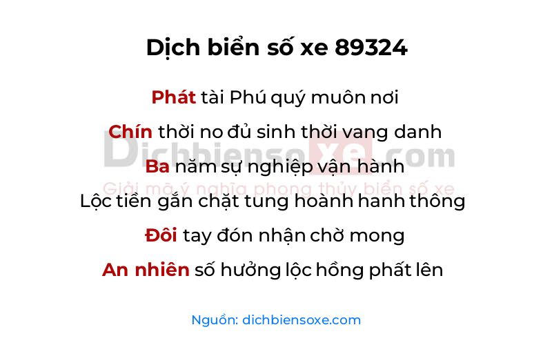 Dịch thơ biển số 89324