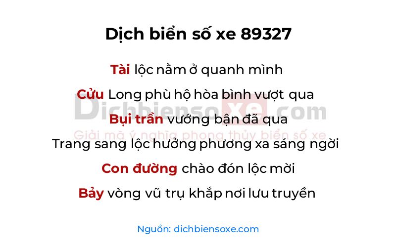 Dịch thơ biển số 89327