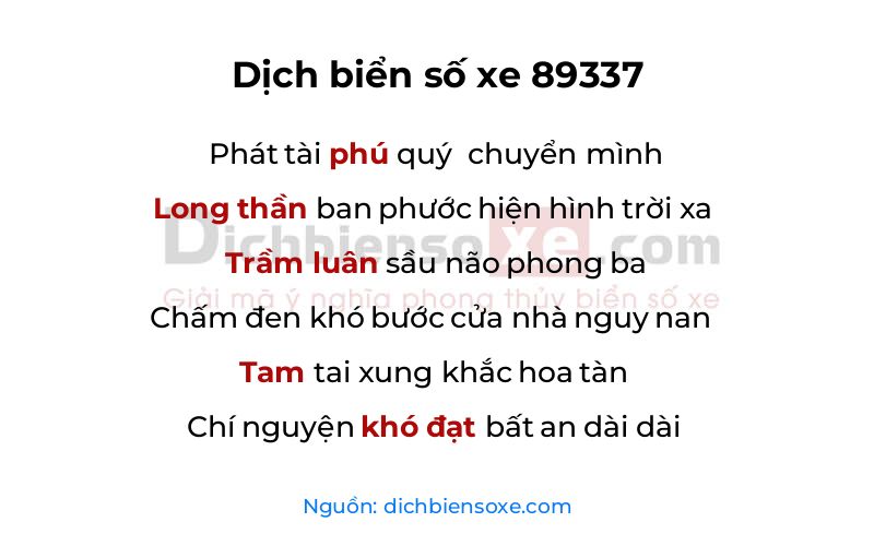 Dịch thơ biển số 89337