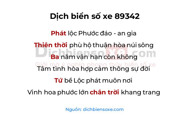 Dịch thơ biển số 89342