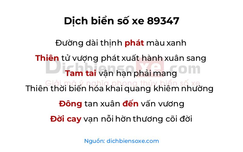 Dịch thơ biển số 89347