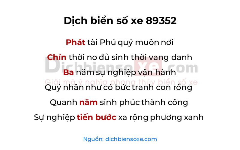 Dịch thơ biển số 89352