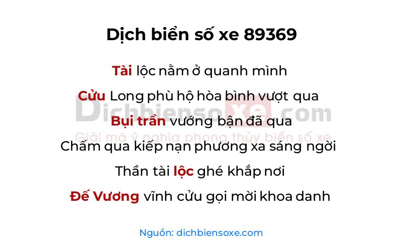 Dịch thơ biển số 89369
