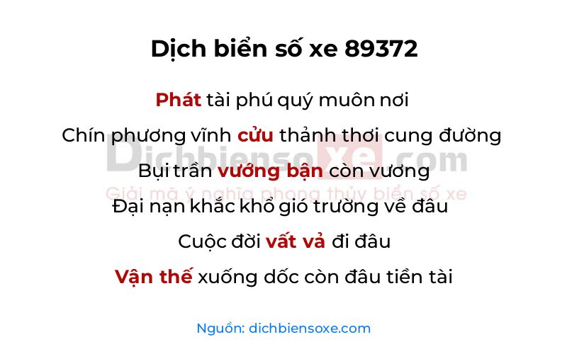 Dịch thơ biển số 89372