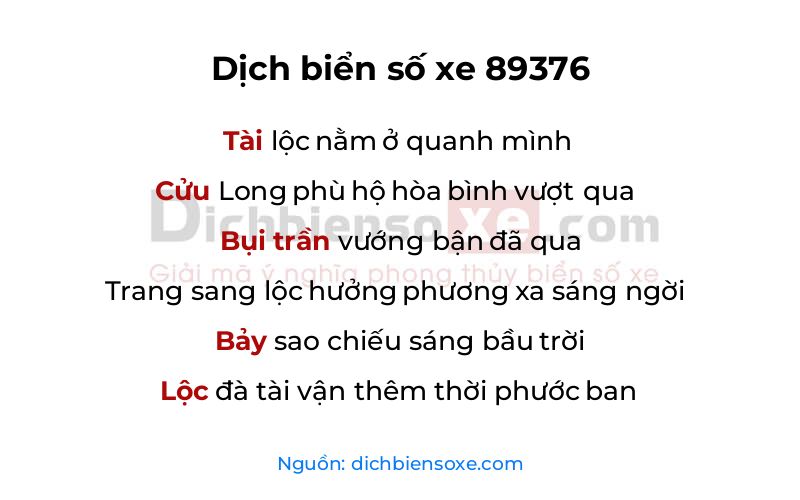 Dịch thơ biển số 89376
