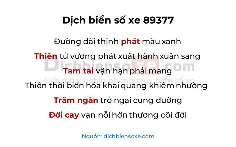 Dịch thơ biển số 89377