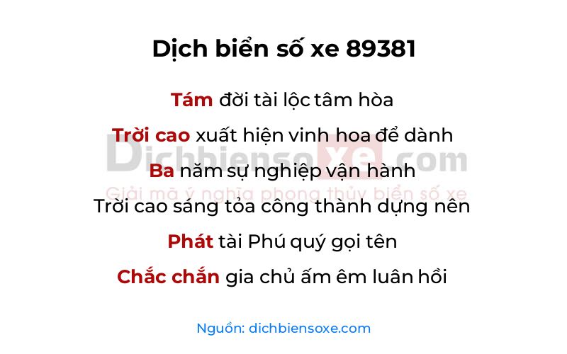 Dịch thơ biển số 89381