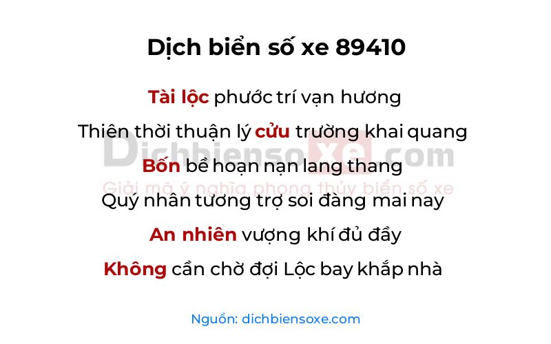 Dịch thơ biển số 89410