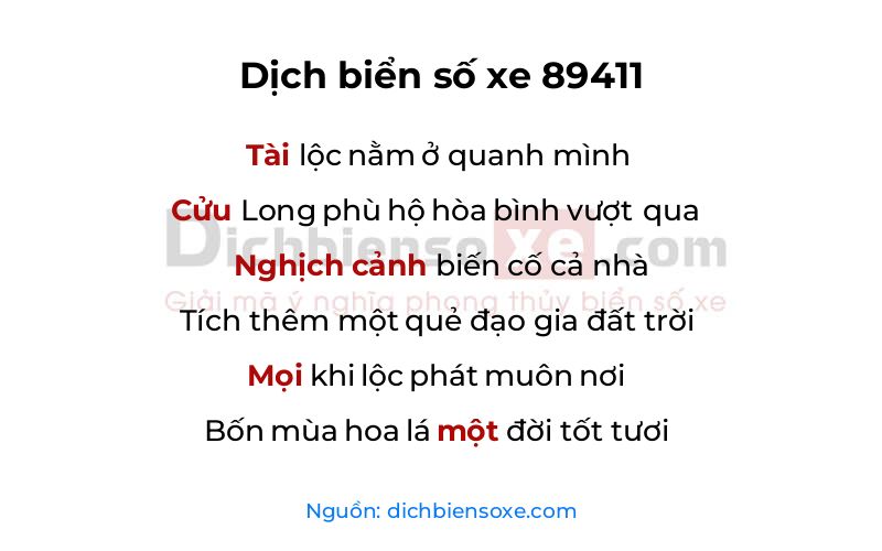 Dịch thơ biển số 89411