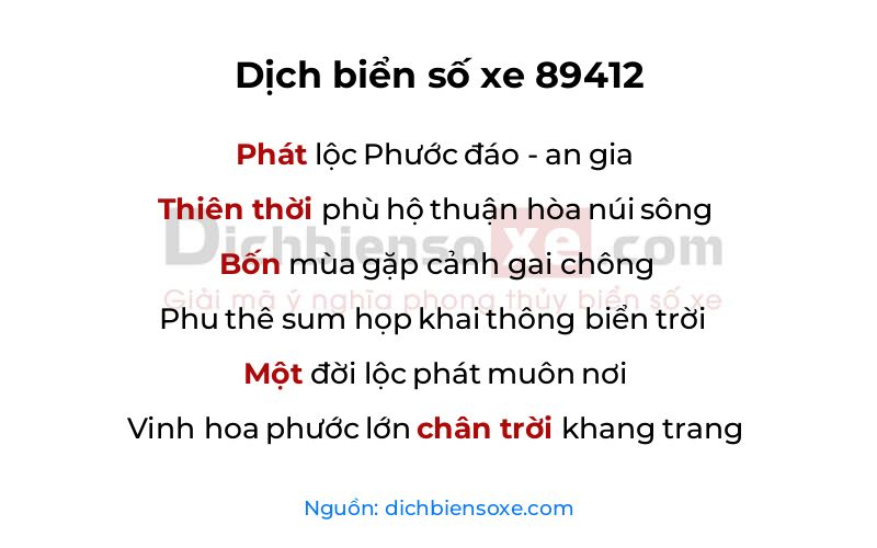 Dịch thơ biển số 89412