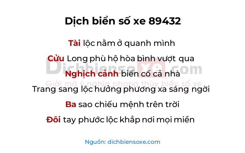 Dịch thơ biển số 89432