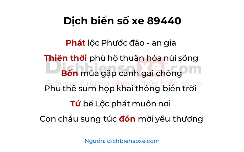 Dịch thơ biển số 89440