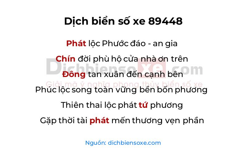 Dịch thơ biển số 89448