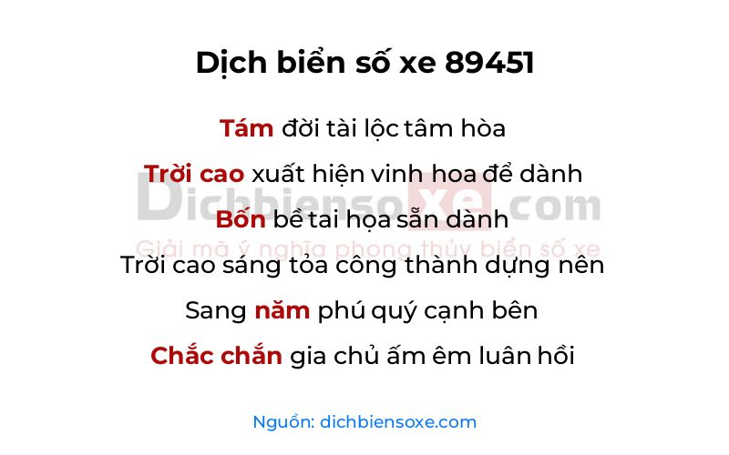 Dịch thơ biển số 89451