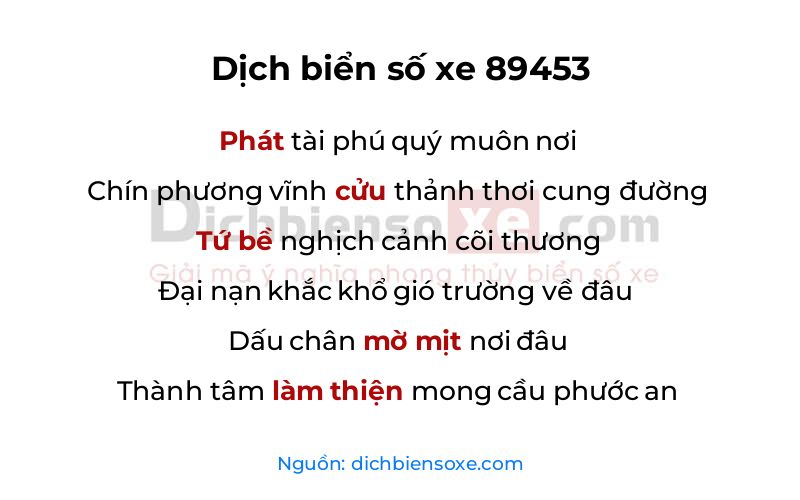 Dịch thơ biển số 89453