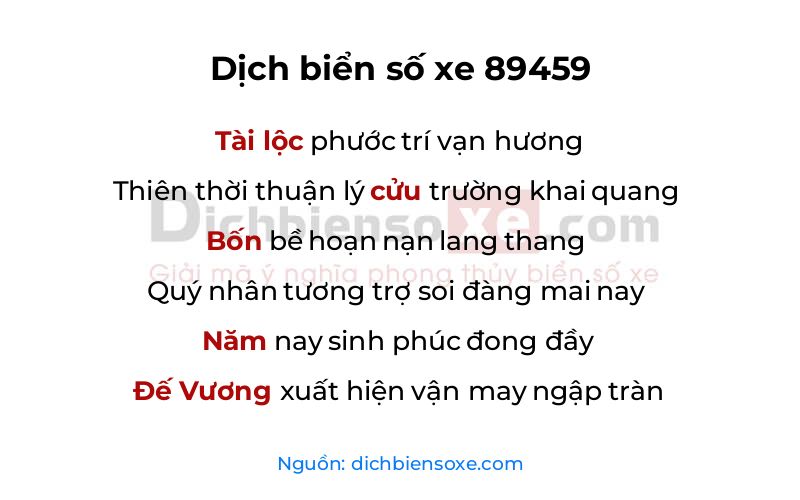Dịch thơ biển số 89459