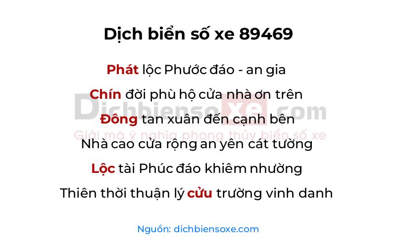 Dịch thơ biển số 89469