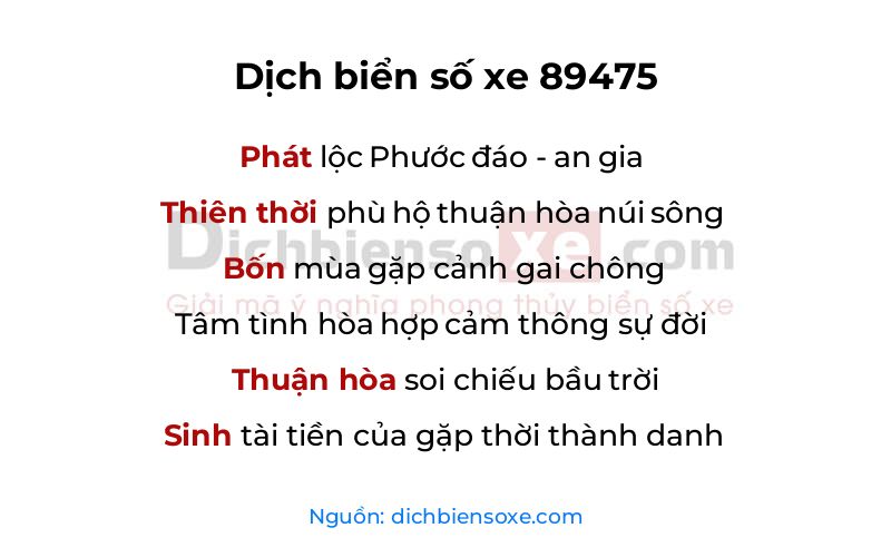 Dịch thơ biển số 89475