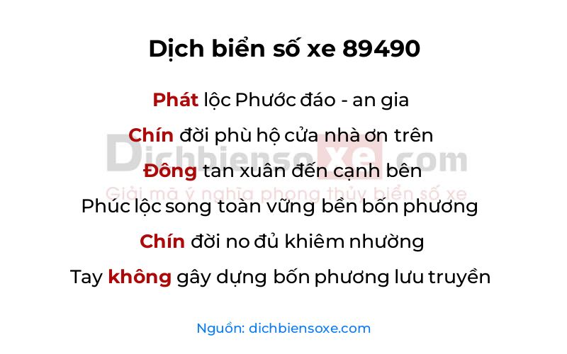 Dịch thơ biển số 89490
