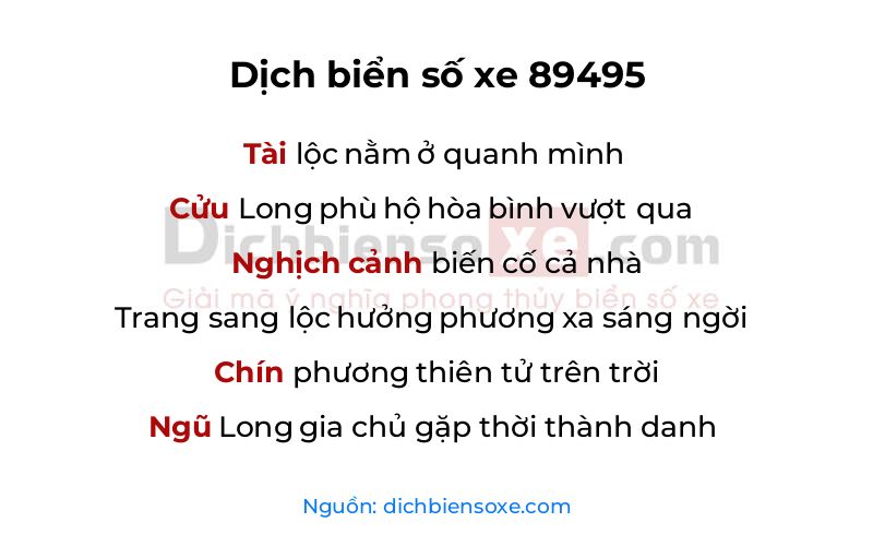 Dịch thơ biển số 89495