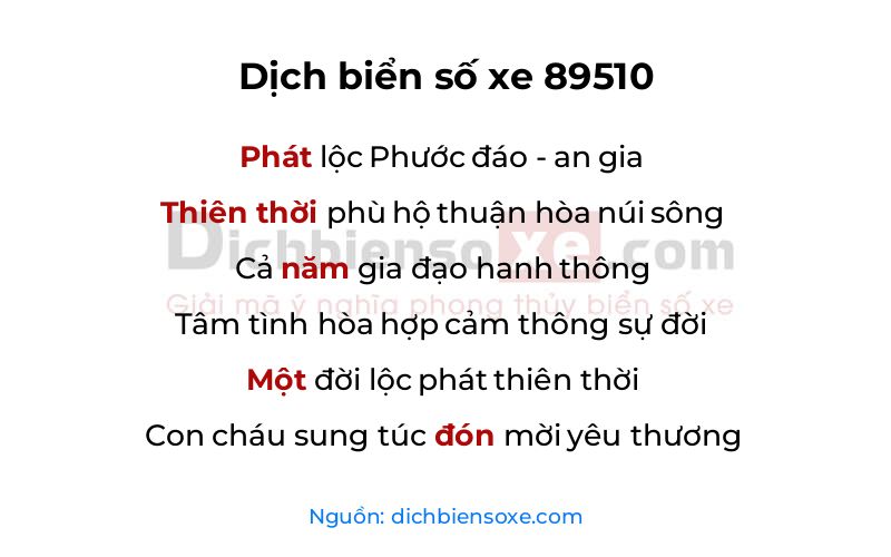 Dịch thơ biển số 89510