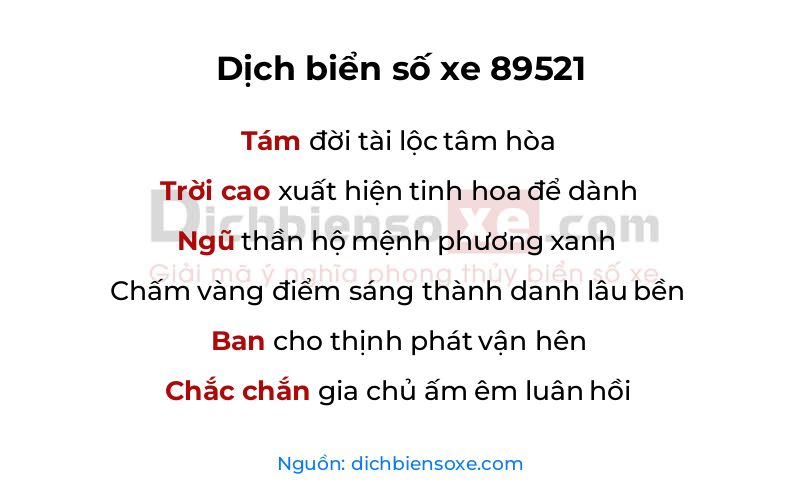 Dịch thơ biển số 89521