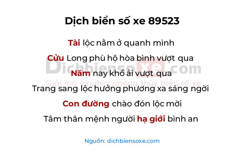Dịch thơ biển số 89523