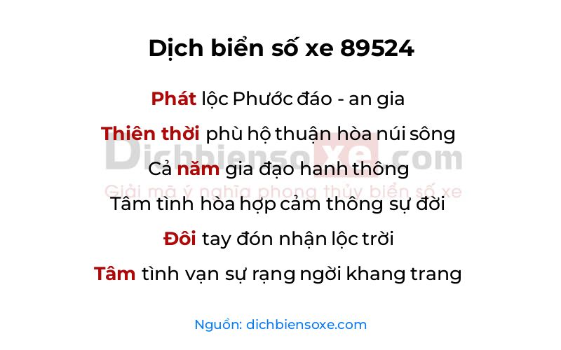 Dịch thơ biển số 89524