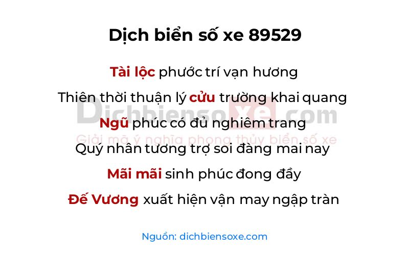 Dịch thơ biển số 89529