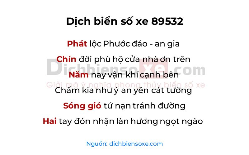 Dịch thơ biển số 89532