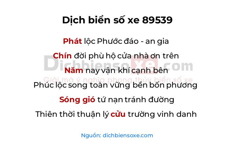 Dịch thơ biển số 89539
