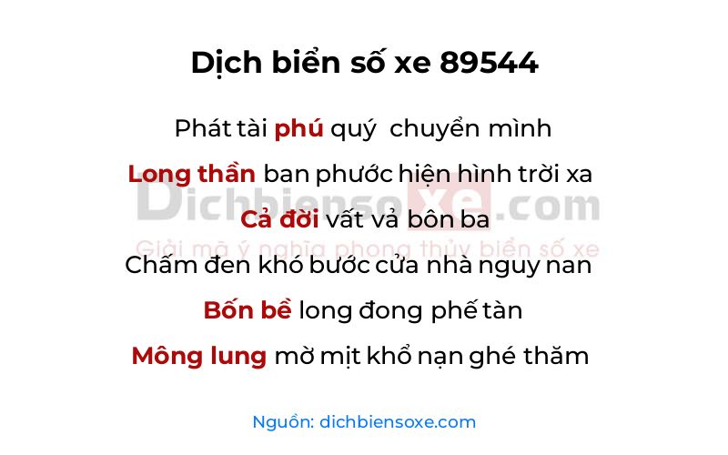 Dịch thơ biển số 89544