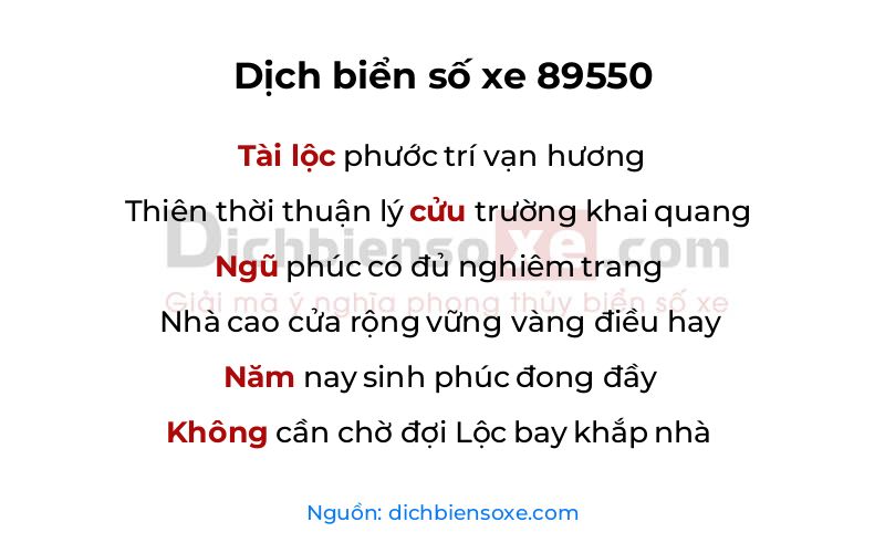 Dịch thơ biển số 89550