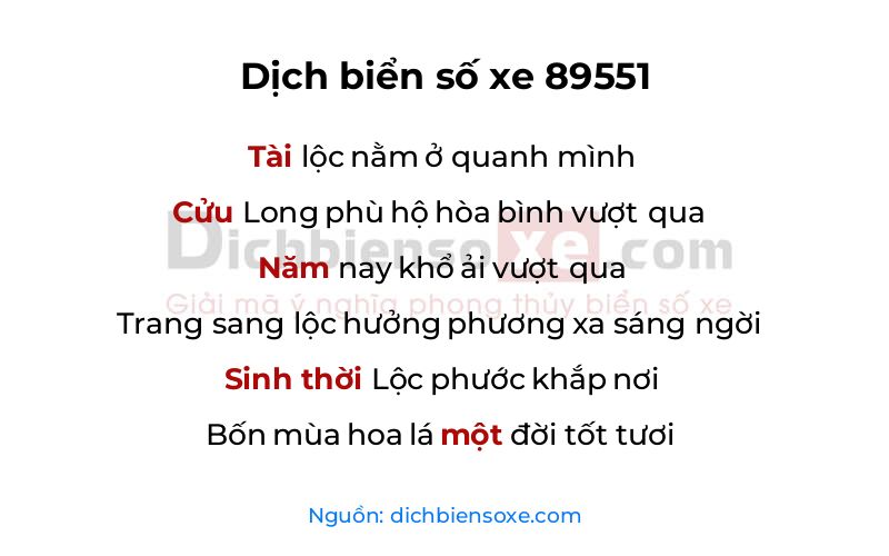 Dịch thơ biển số 89551