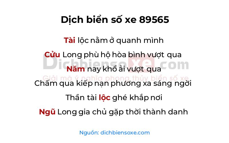 Dịch thơ biển số 89565