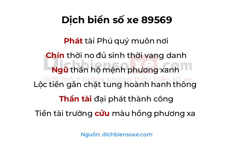 Dịch thơ biển số 89569