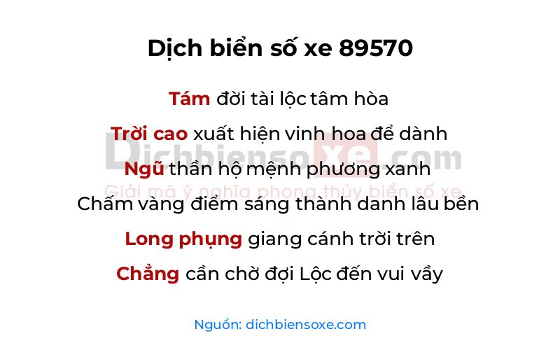 Dịch thơ biển số 89570