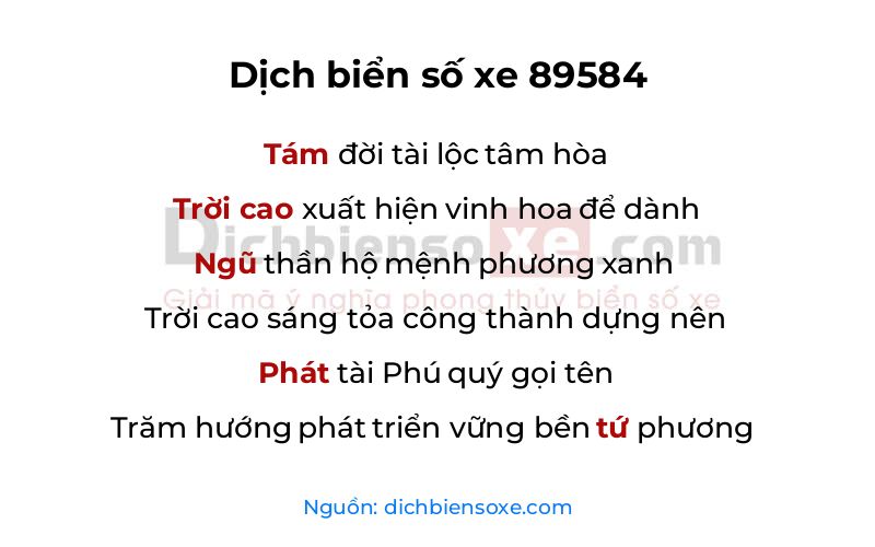 Dịch thơ biển số 89584