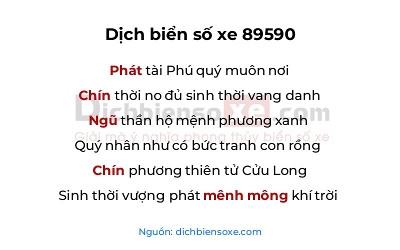 Dịch thơ biển số 89590