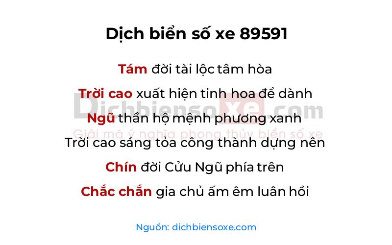 Dịch thơ biển số 89591