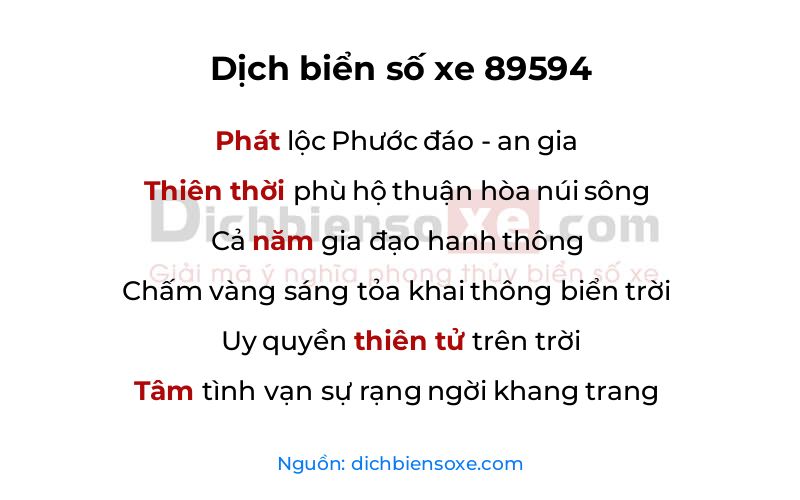 Dịch thơ biển số 89594